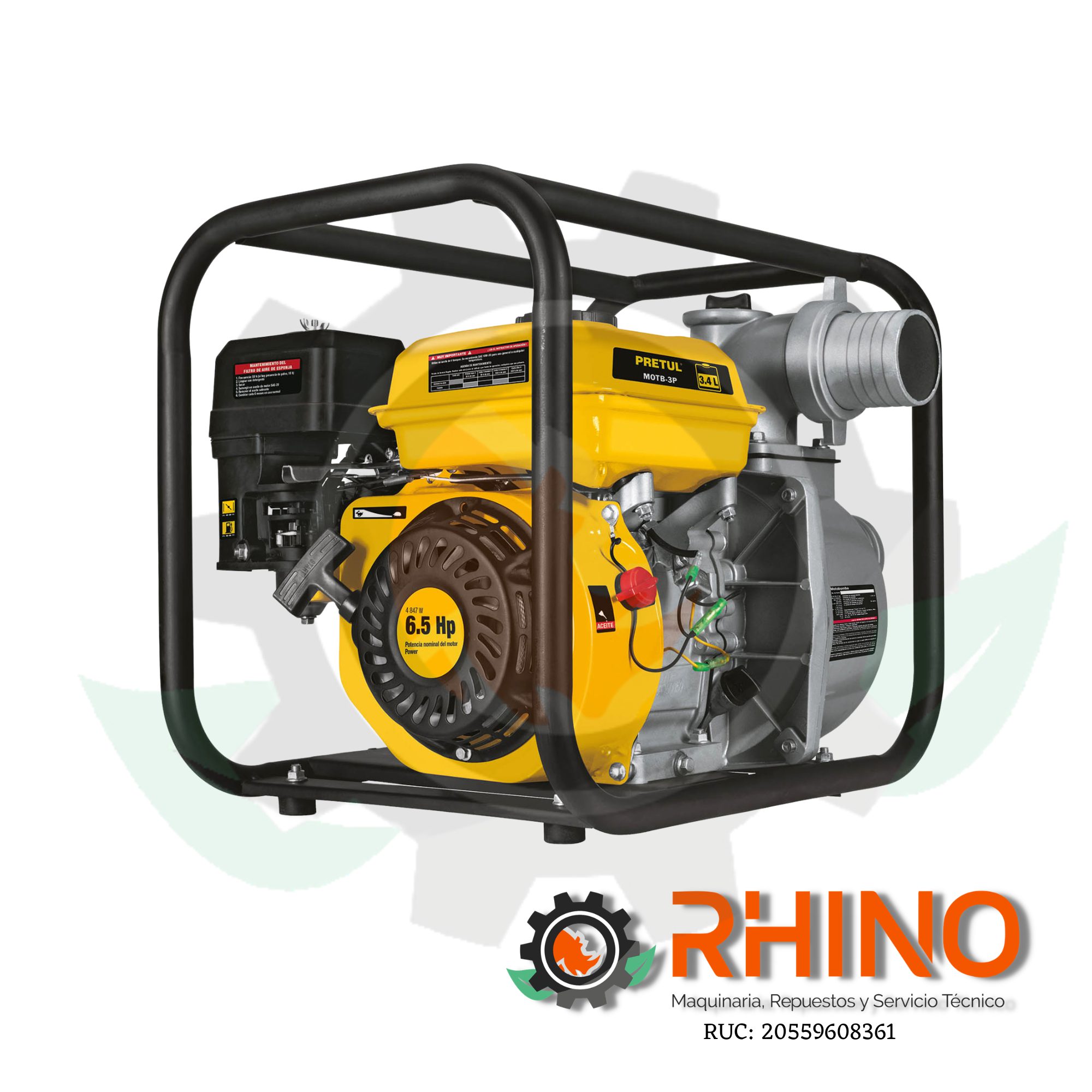 MOTOBOMBA AUTOCEBANTE 3″ X 3″ A GASOLINA 6-1/2 HP PRETUL MOTB-3P 26063
