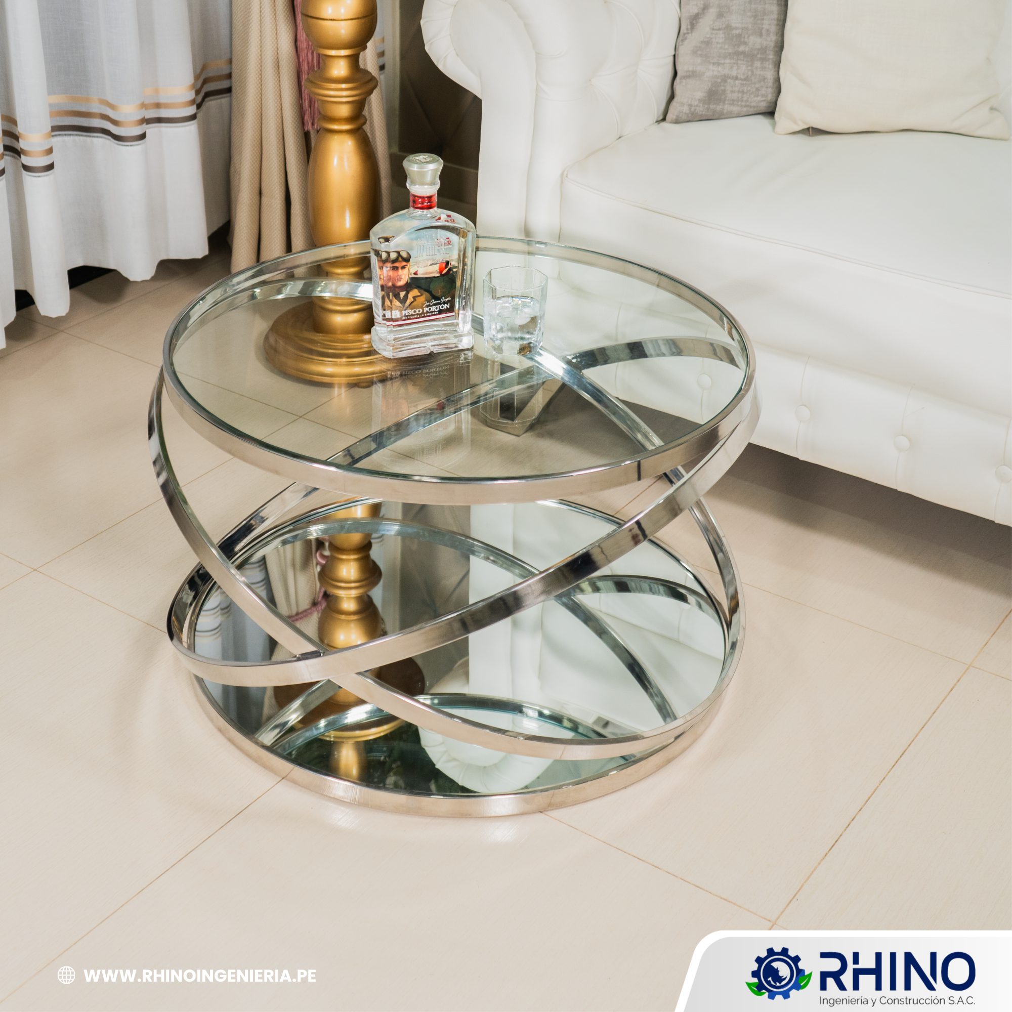 MESA DE CENTRO MIRALUX EN ACERO INOXIDABLE MICHELL MC304-MIRALUX