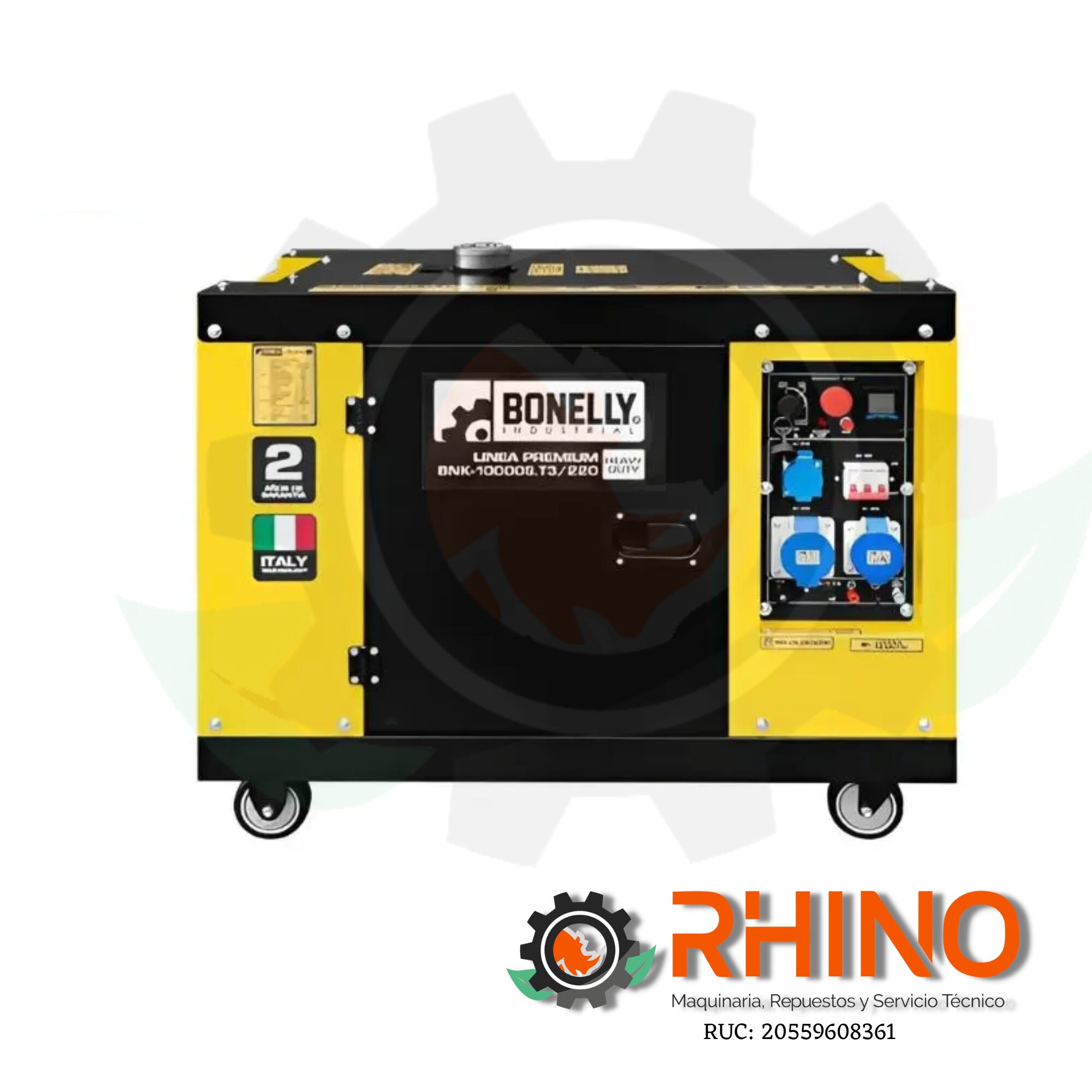 GENERADOR DIESEL SILENCIOSO TRIFĂSICO 220V 7KW BONELLY 10000S.T3/220