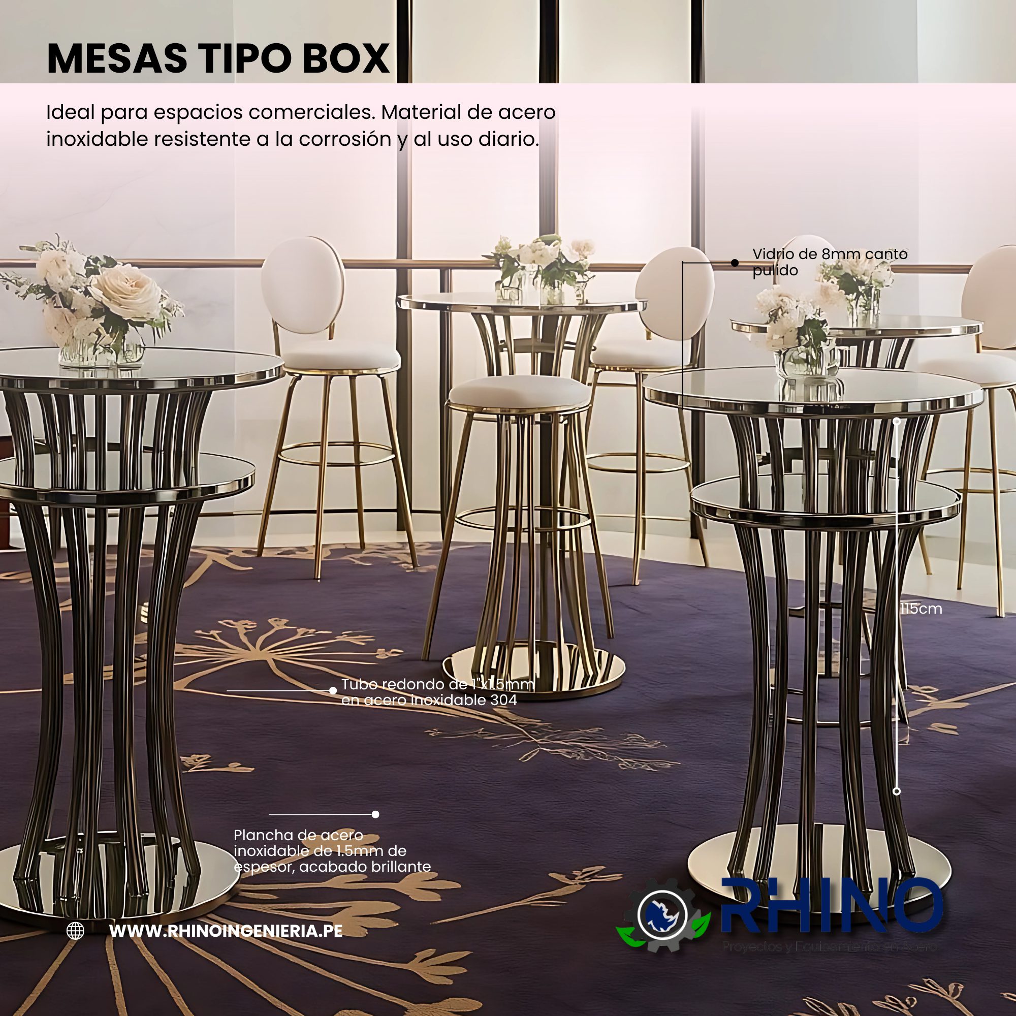 MESAS TIPO BOX ACERO INOXIDABLE MICHELL M-304TBOX