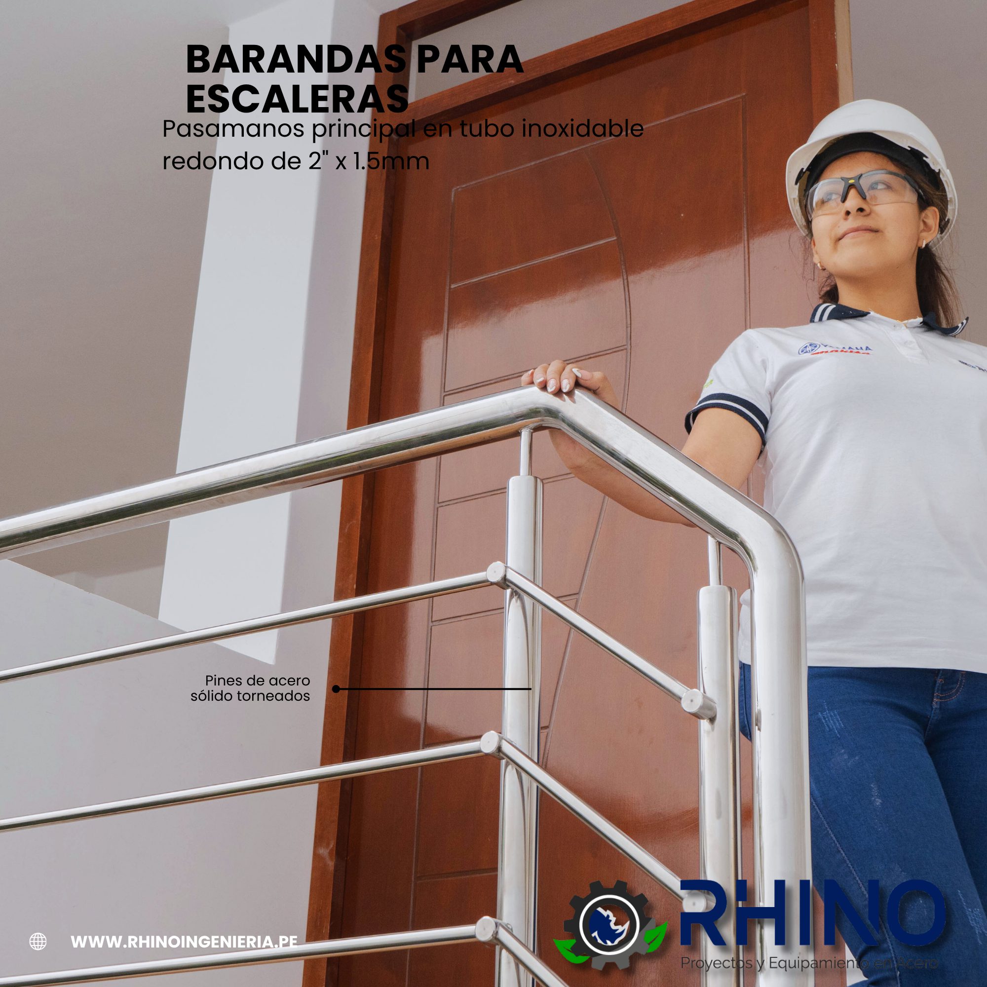 BARANDA DE ACERO INOXIDABLE C-304 SISTEMA CONTINUO MICHELL BESC-304 - Imagen 2