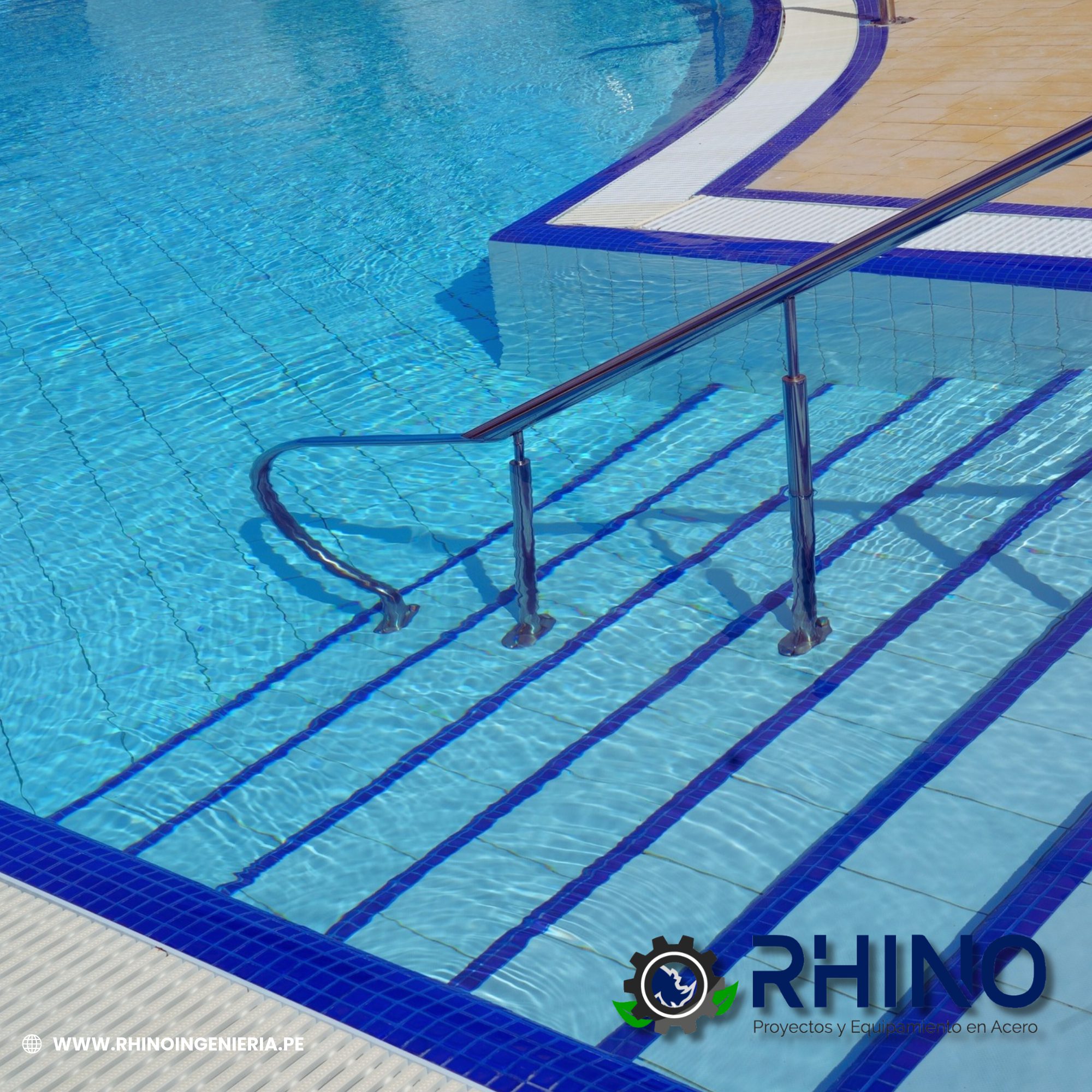 BARANDA DE ACERO INOXIDABLE PARA PISCINA SISTEMA CONTINUO MICHELL BPSC-304