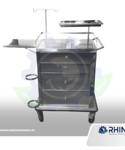 CARRO DE PARO HOSPITALARIO O DE REANIMACIÓN DE ACERO INOXIDABLE MICHELL CPHR-304