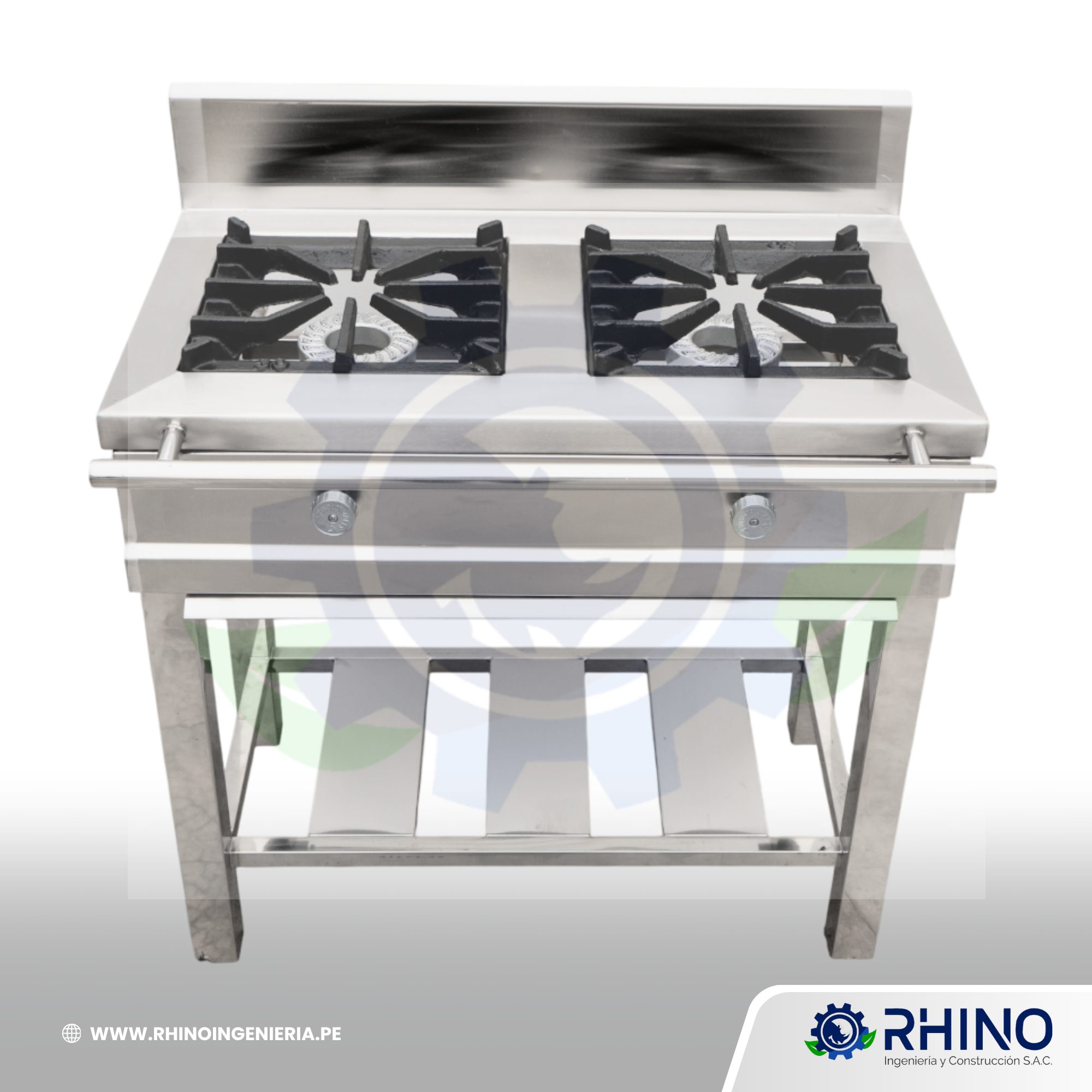 COCINA INDUSTRIAL DE DOS HORNILLAS DE ACERO INOXIDABLE MICHELL CI2H-304