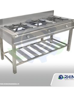 COCINA INDUSTRIAL DE TRES HORNILLAS ACERO INOXIDABLE MICHELL CI3H-304
