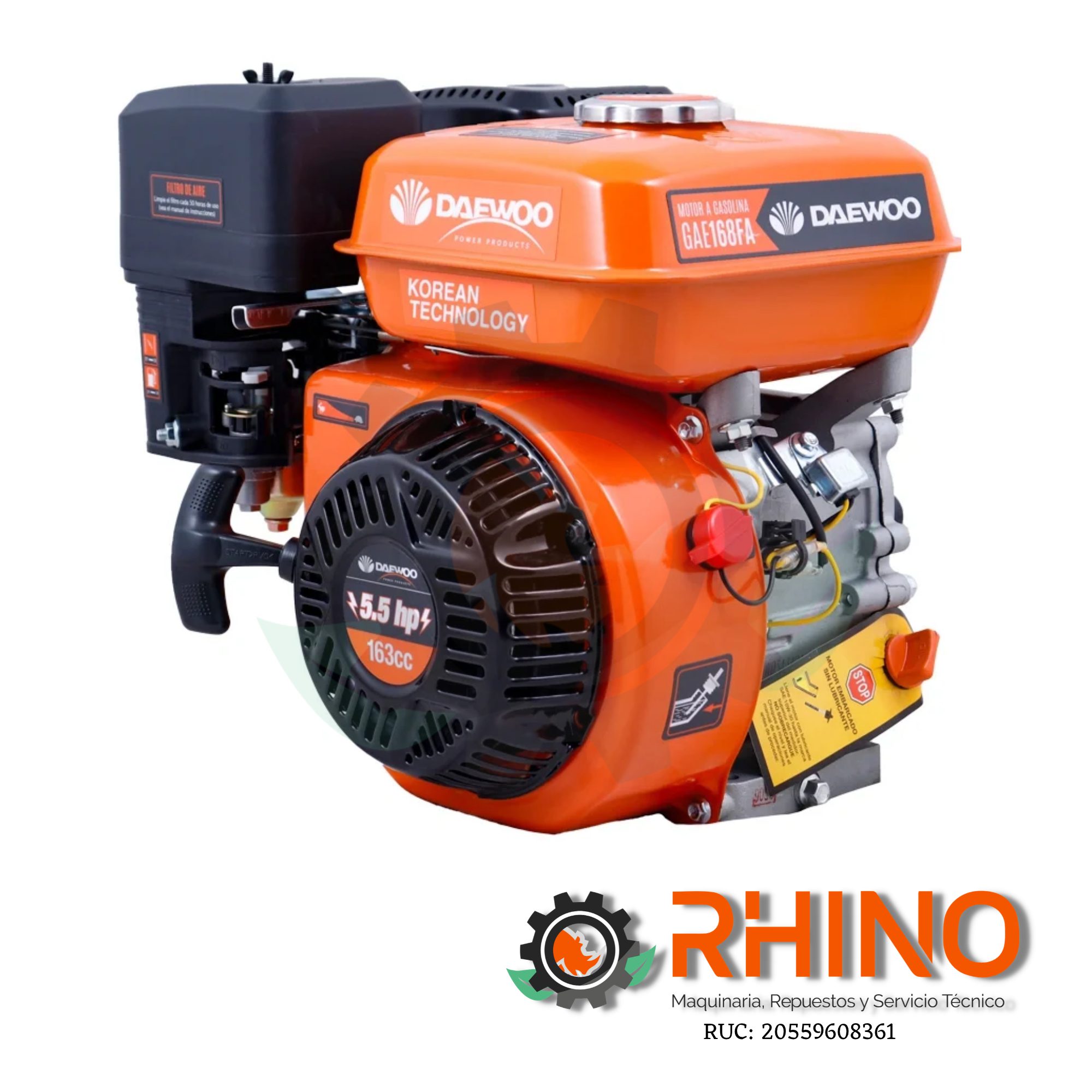 MOTOR 4.5HP 3.3 KW DAEWOO GAE168FA GASOLINERO