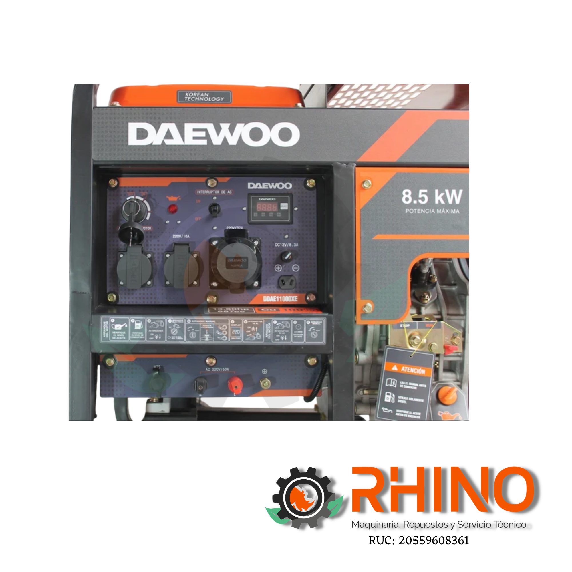 GENERADORA 8.0kW DAEWOO DDAE11000XE PETROLERO - Imagen 3