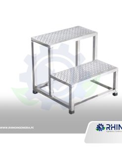 ESCALERA HOSPITALARIA DE 02 PELDAÑOS DE ACERO INOXIDABLE EH2P - 304