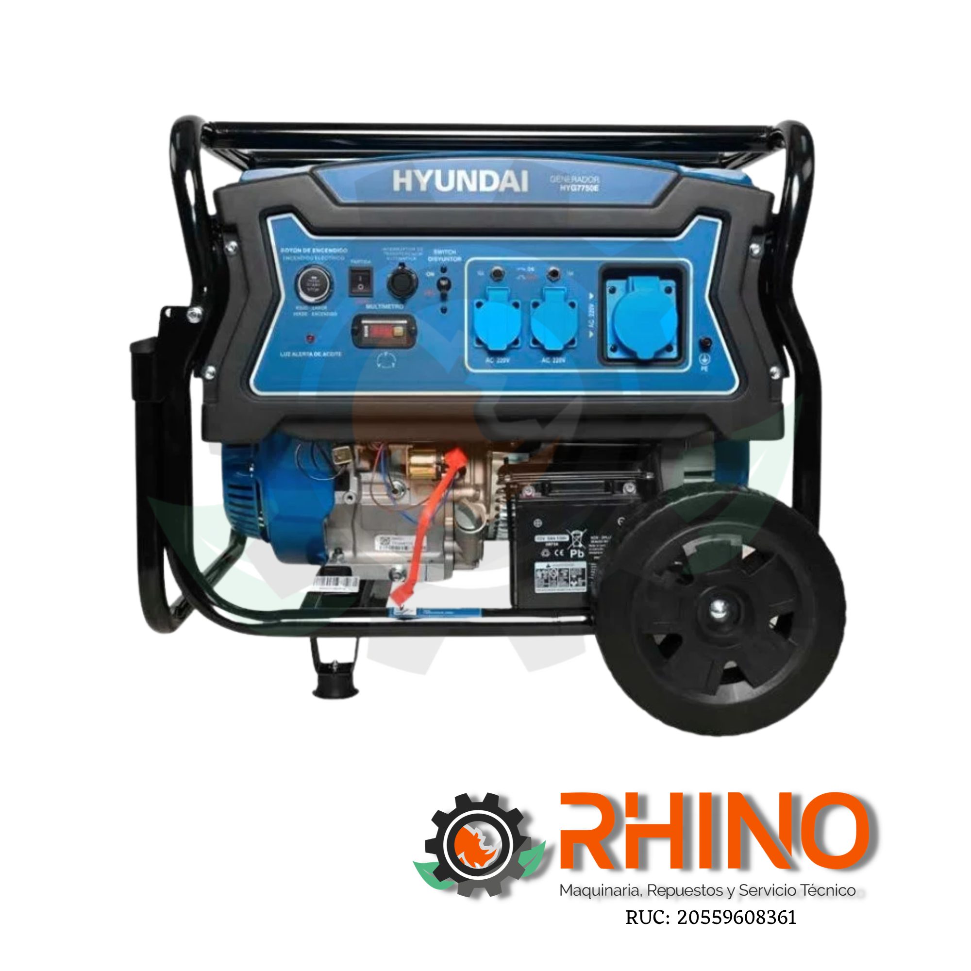 GENERADOR 6.2KW HYUNDAI HYG7750E GASOLINERO - Imagen 2