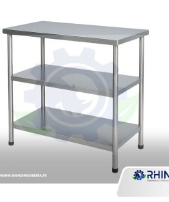 MESA DE TRABAJO EN ACERO INOXIDABLE 03 NIVEL MICHELL MT3N-304