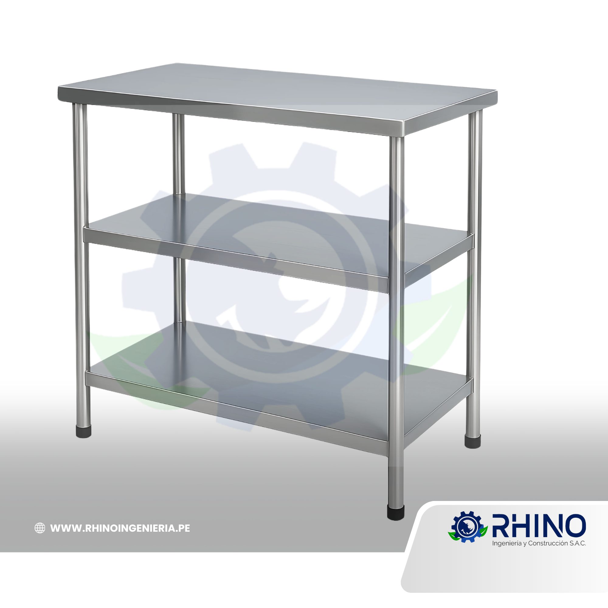 MESA DE TRABAJO EN ACERO INOXIDABLE 03 NIVEL MICHELL MT3N-304