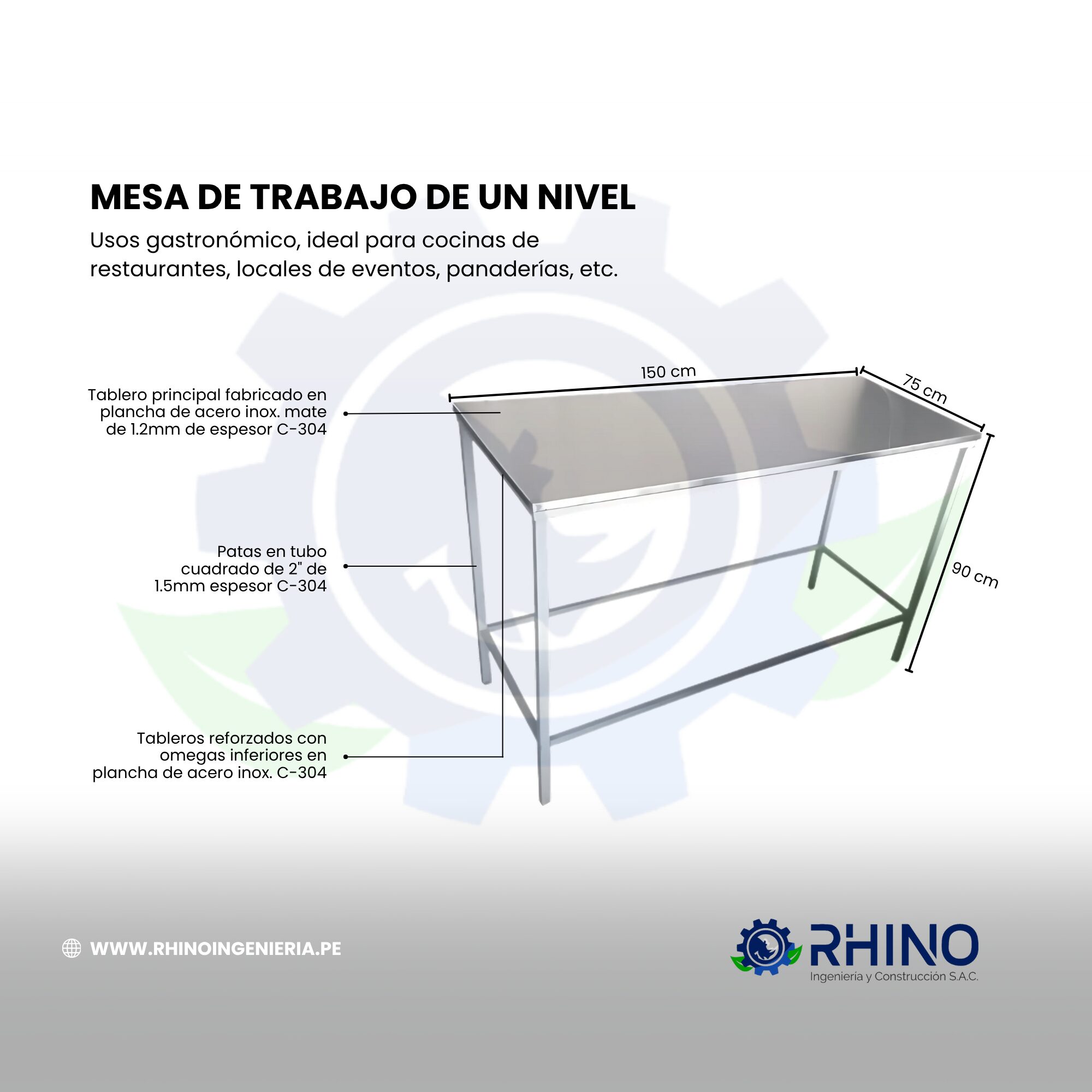 MESA DE TRABAJO DE UN NIVEL - Imagen 2