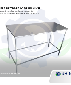MESA DE TRABAJO EN ACERO INOXIDABLE 01 NIVEL MICHELL MT1N-304