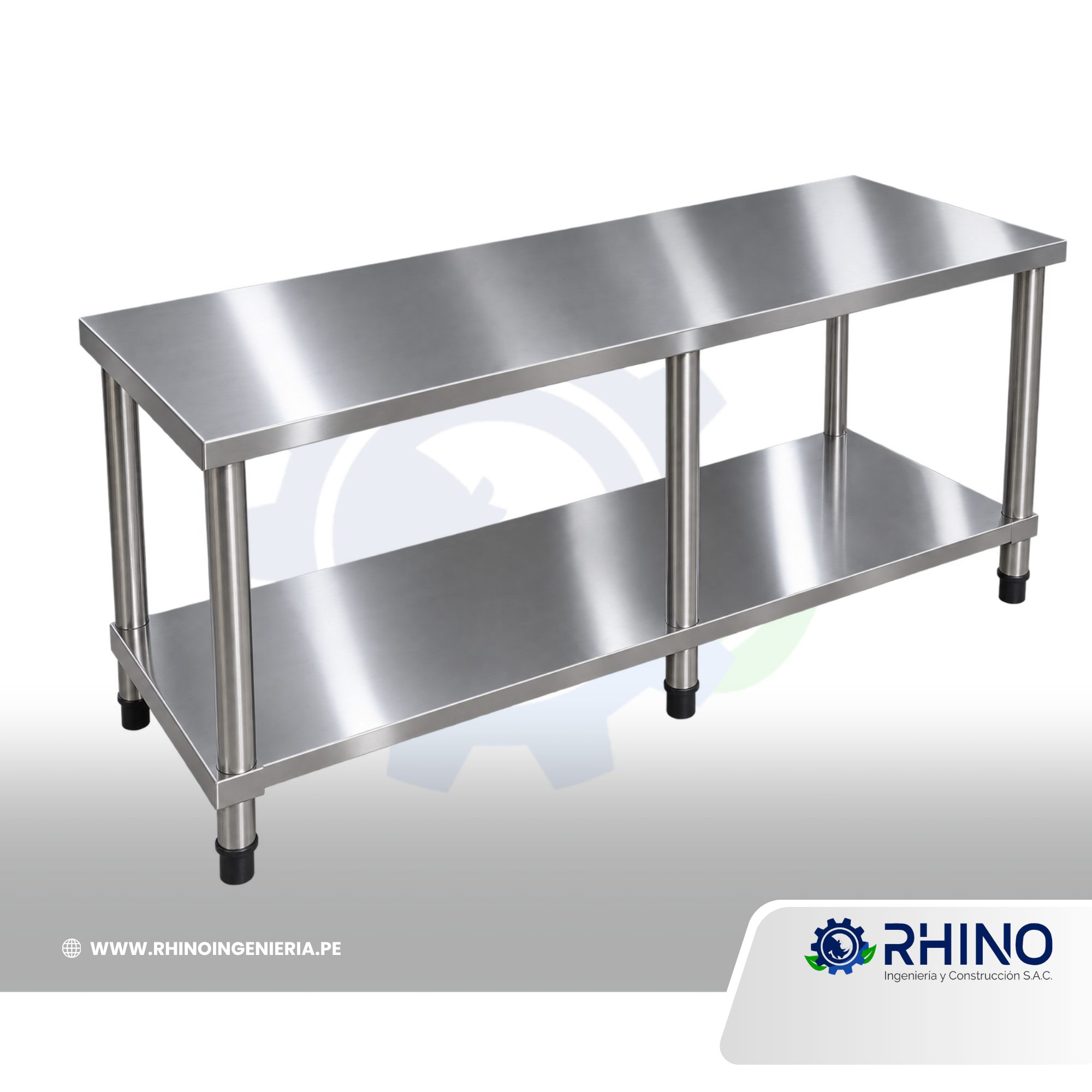 MESA DE TRABAJO EN ACERO INOXIDABLE 02 NIVEL MICHELL MT2N-304X