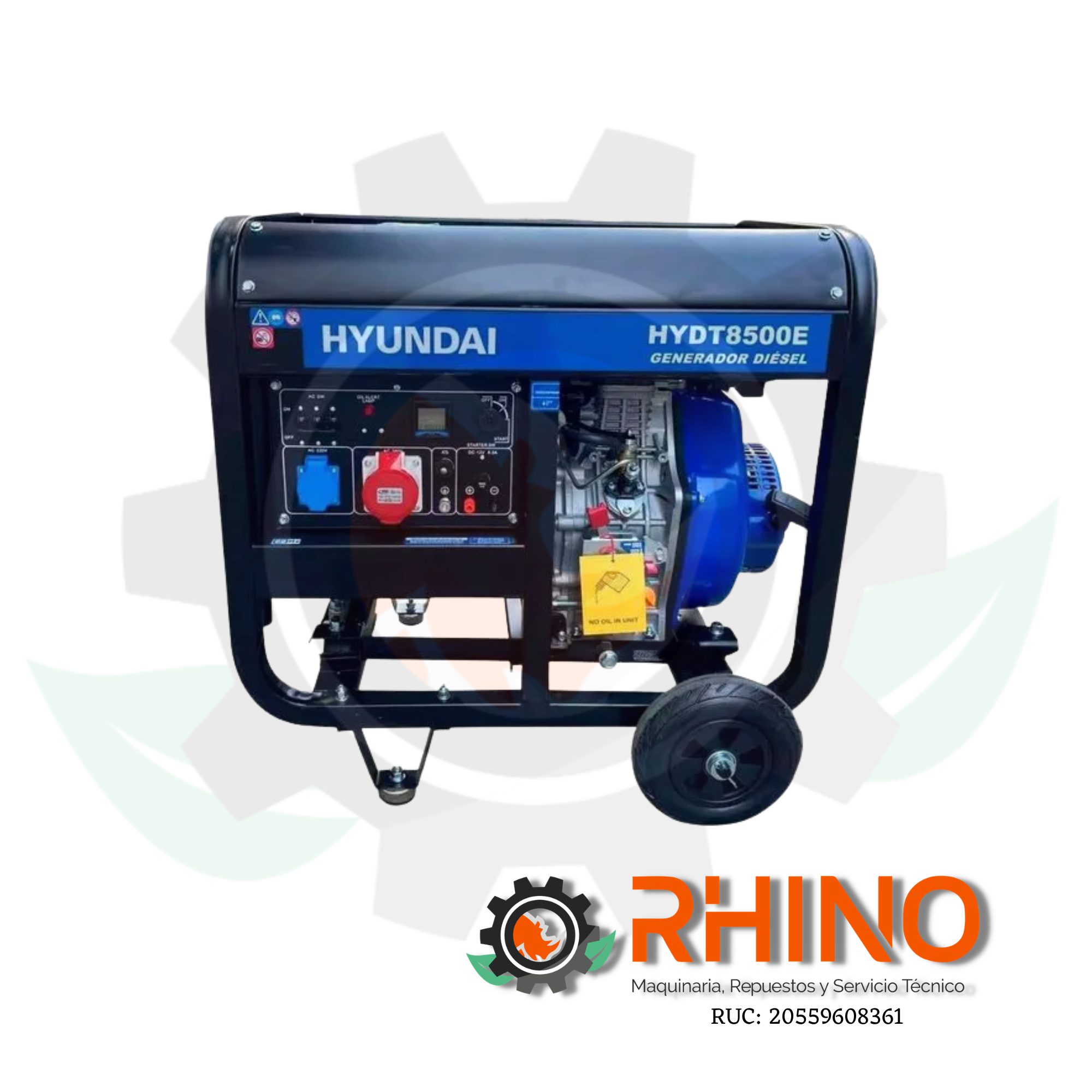 GENERADOR PETROLERO TRIFASICO 6.5 KVA HYUNDAI T2.HYDT8500E