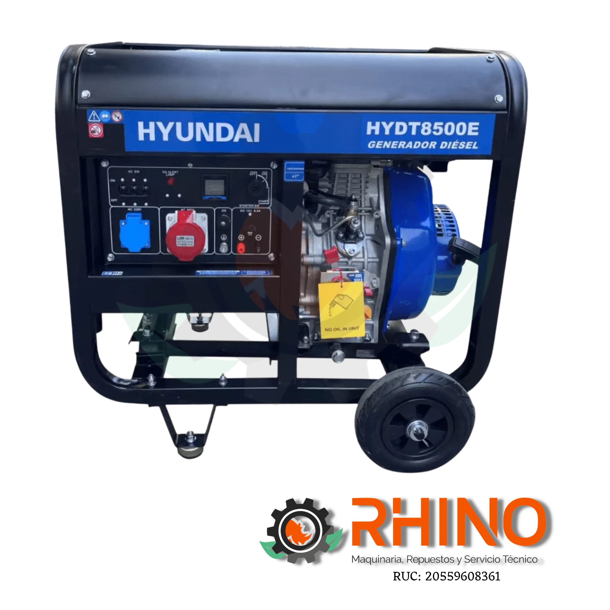 GENERADOR 6.5 KVA HYUNDAI T2.HYDT8500E PETROLERO TRIFĂSICO