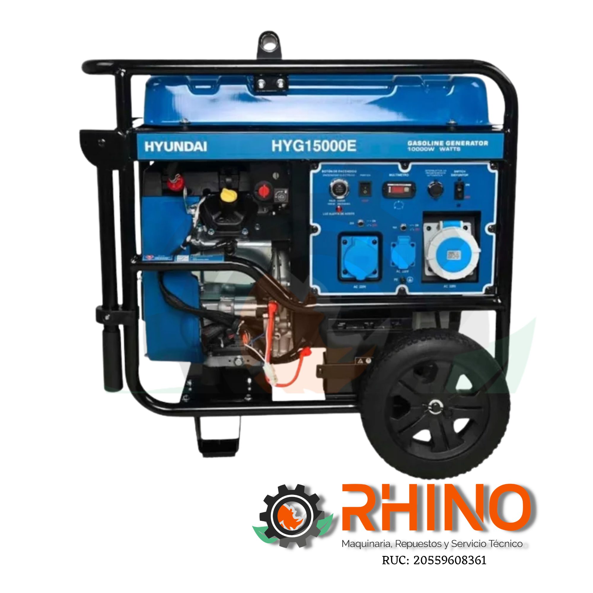 GENERADOR 9KW HYUNDAI T2.HYG15000E GASOLINERO - Imagen 2
