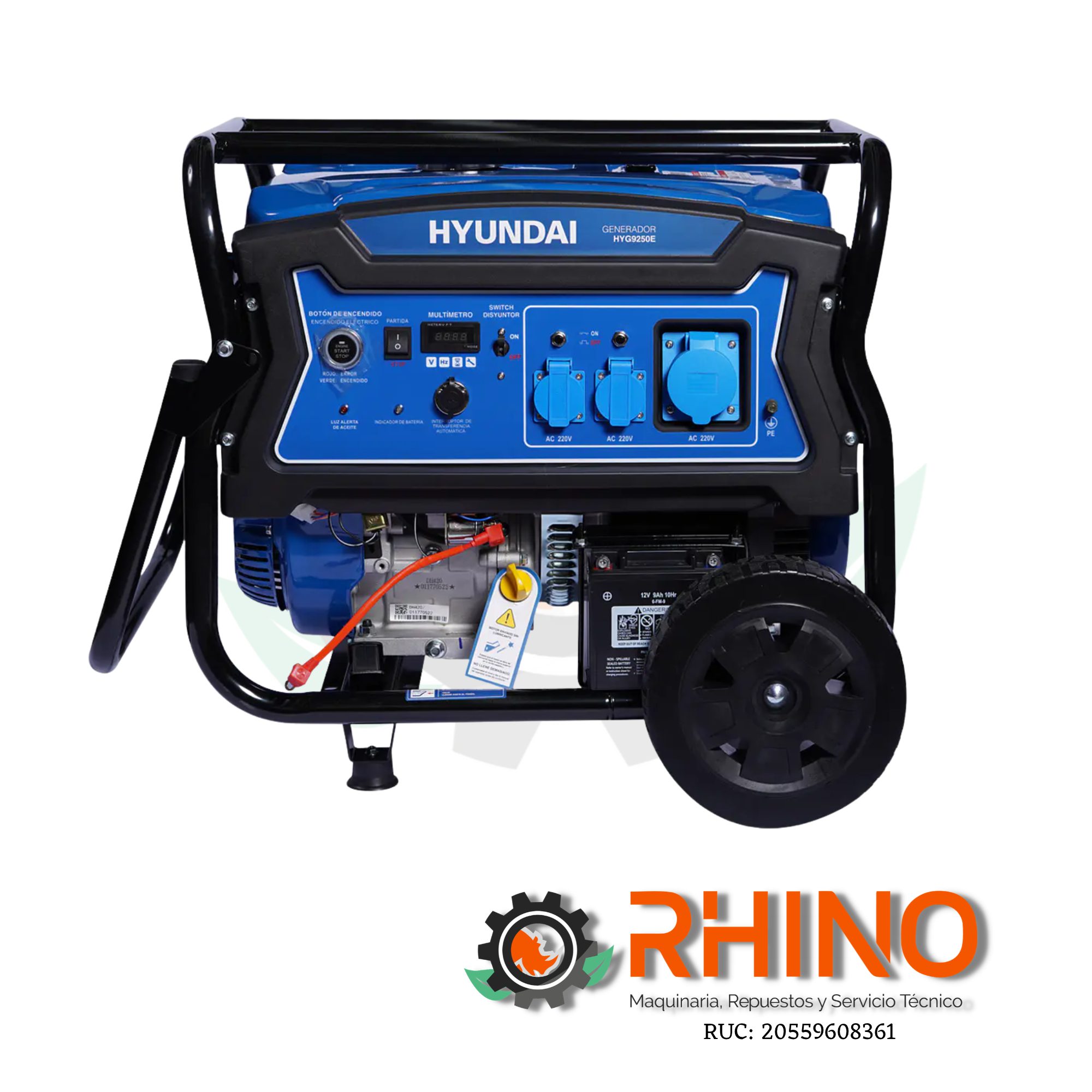 GENERADOR 7500W HYUNDAI T2.HYG9250E GASOLINERO