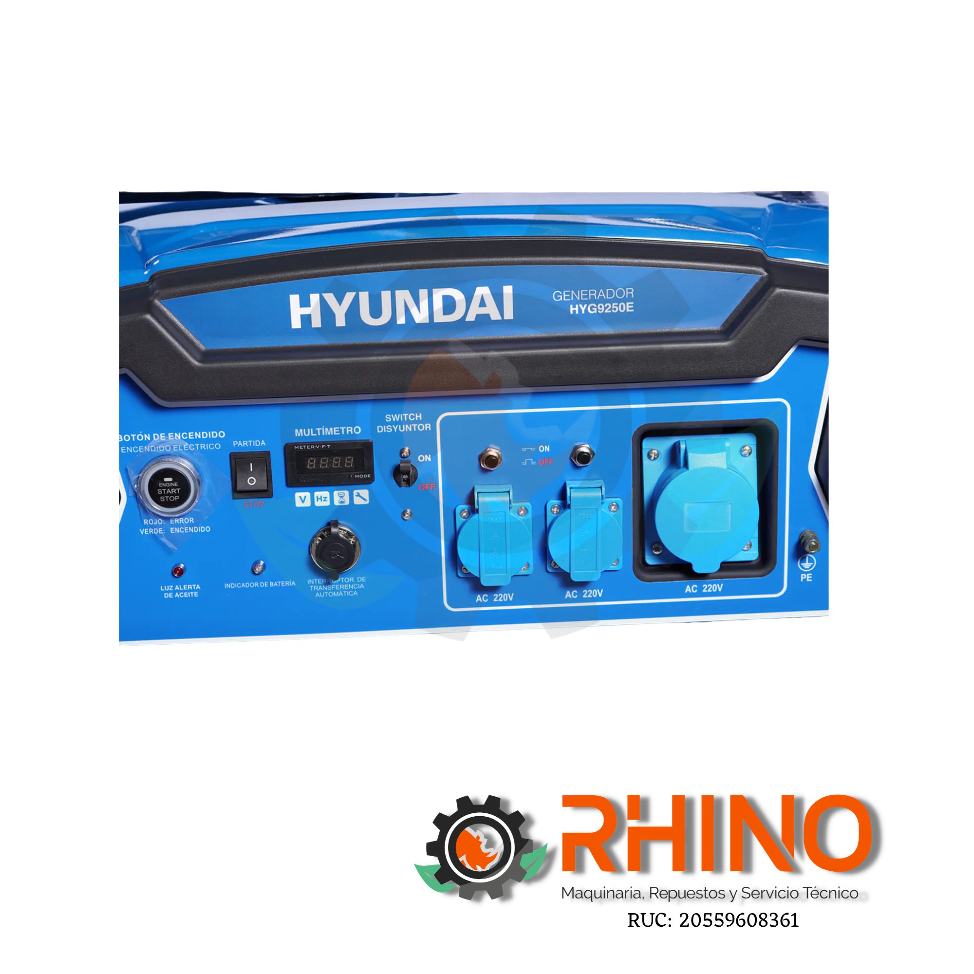 GENERADOR 7500W HYUNDAI T2.HYG9250E GASOLINERO - Imagen 2