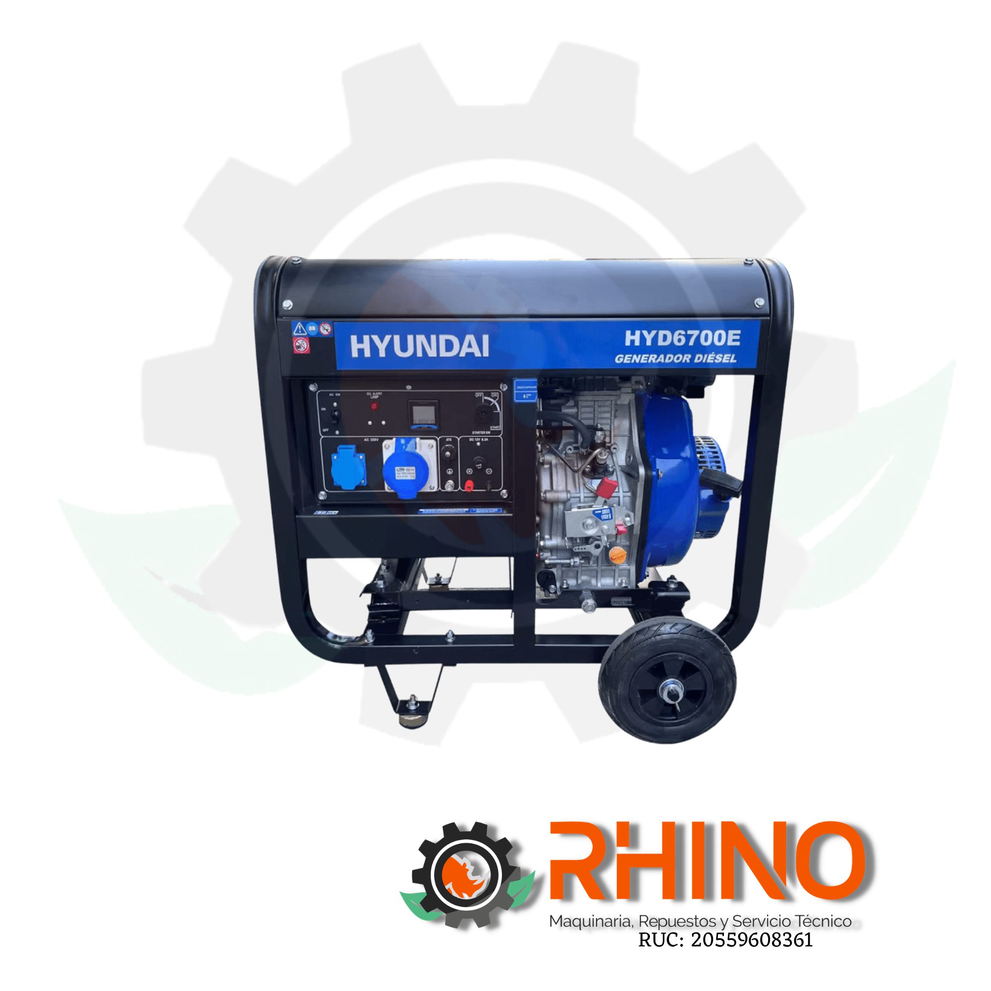 GENERADOR PETROLERO 220V 5 KVA HYUNDAI T2.HYD6700E