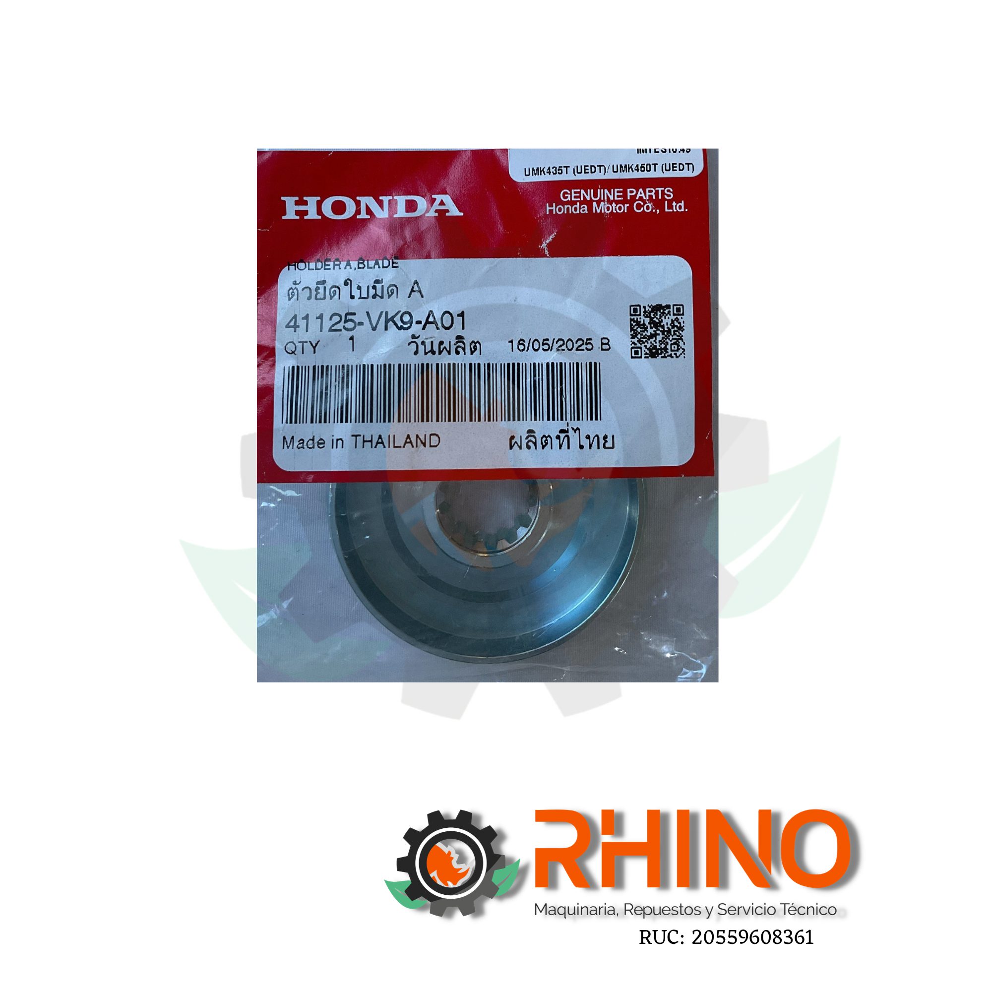 SOPORTE DE CUCHILLA A HONDA 41125VK9A01 PARA DESBRONZADORA UMK 435 - Imagen 2